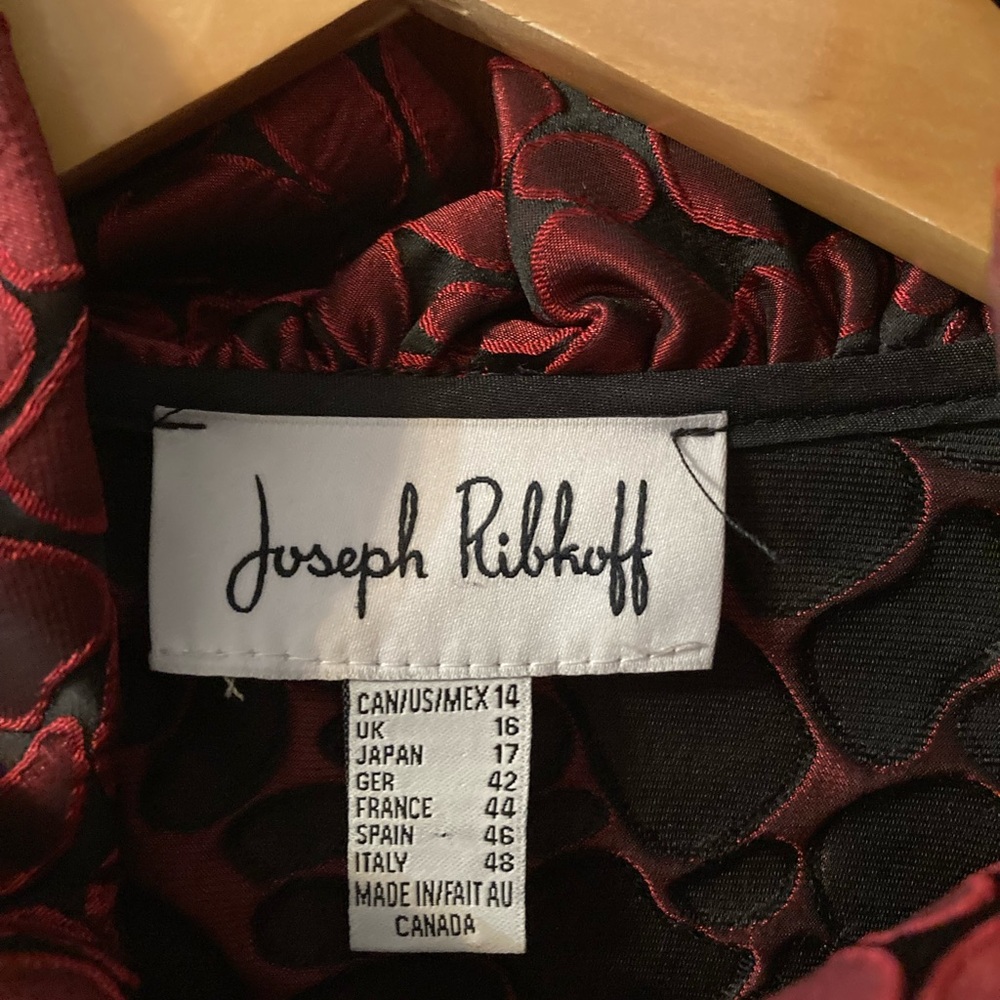 Joseph Ribkoff Burgundy and Black Textured Dress